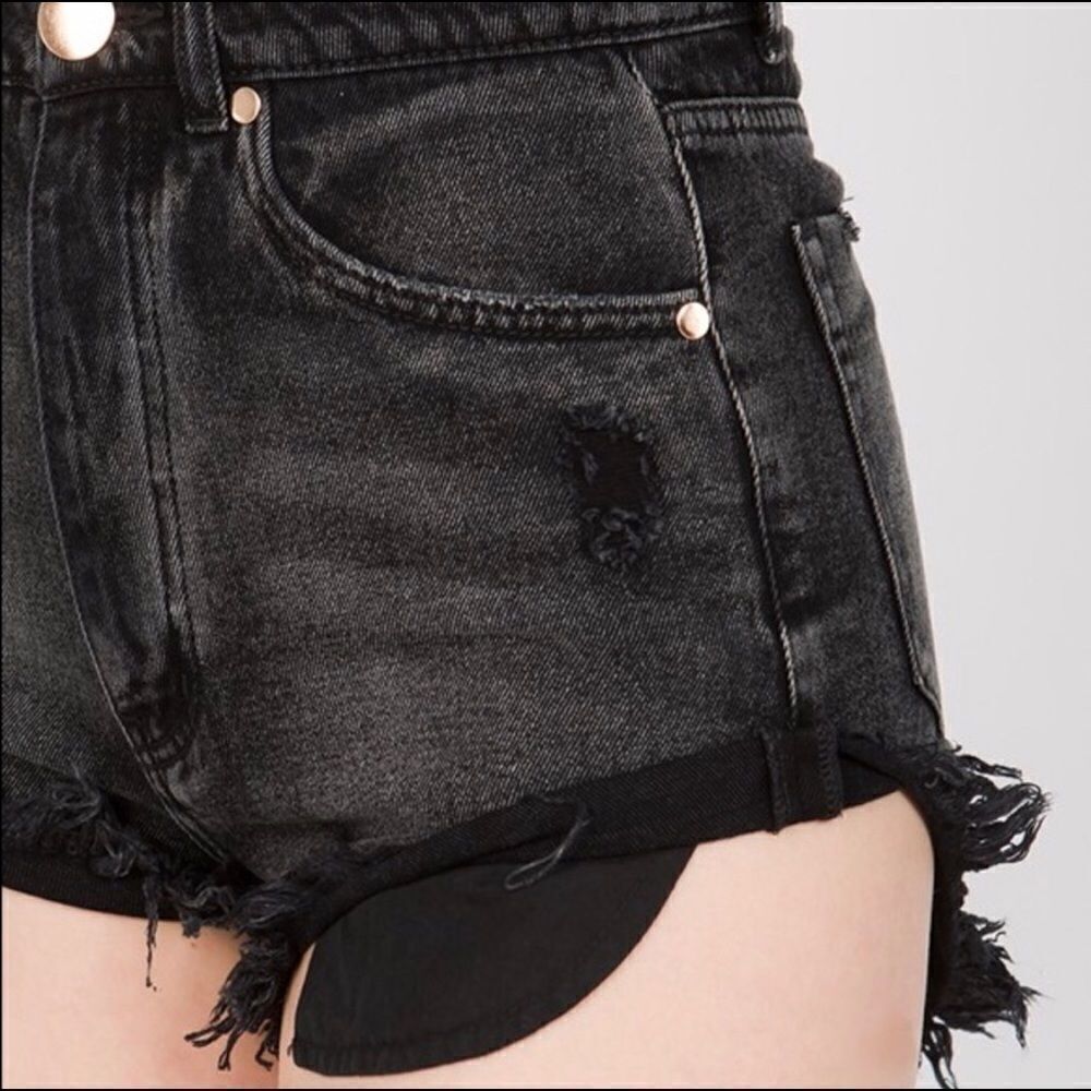True Denim Dark High Rise Shorts - Picture 4 of 4